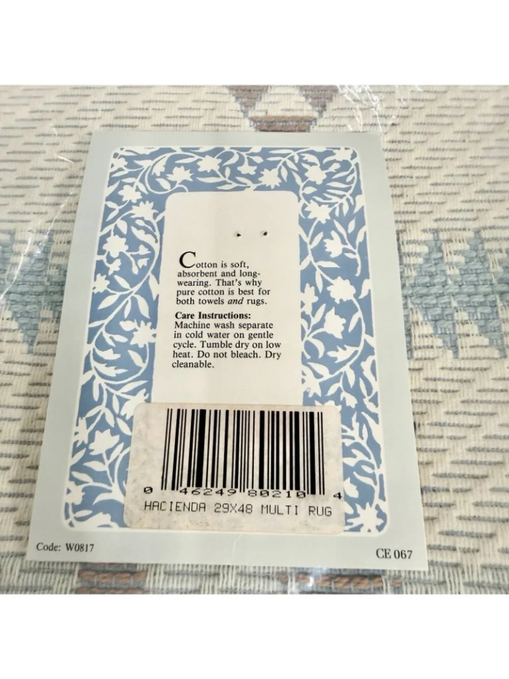 Lands’ End Hacienda 29x48 100% Cotton Tapestry Rug Southwestern Fringe NWT